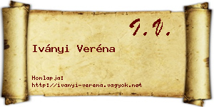Iványi Veréna névjegykártya